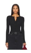 Citizen Of Humanity Varra Long-sleeve Henley Top In Black