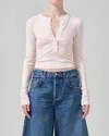 Citizen Of Humanity Citizens Of Humanity Varra Henley Tee In Pink