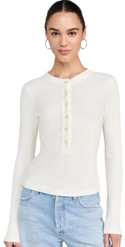 Citizen Of Humanity X Bloom Farm Exclusive Varra Cotton Henley Shirt In White