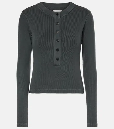 Citizen Of Humanity Varra Henley Shirt In Grey