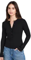 Citizen Of Humanity Varra Henley Tee Black In Black
