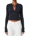 Citizen Of Humanity Citizens Of Humanity Varra Henley Top In Mineral Navy (dk Nvy Mineral)