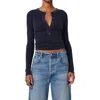 Citizen Of Humanity Citizens Of Humanity Varra Henley Top In Mineral Navy (dk Nvy Mineral)