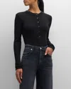 Citizen Of Humanity Varra Long-sleeve Henley Top In Pashmina Off W