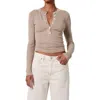 Citizen Of Humanity Citizens Of Humanity Varra Rib Henley In Sand Atlas Medium Brown