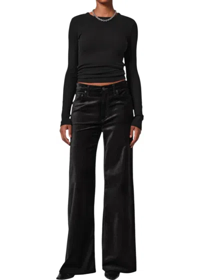Citizen Of Humanity Velvet Mid Rise Baggy Loli Jeans In Black