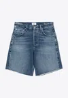 Citizen Of Humanity Citizens Of Humanity Washed Shorts In Organic Denim In Blue