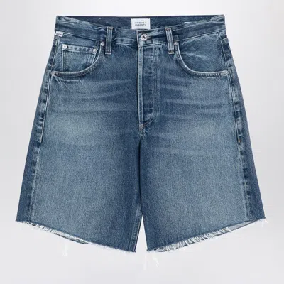 Citizens Of Humanity Washed Shorts In Organic Denim In Blue