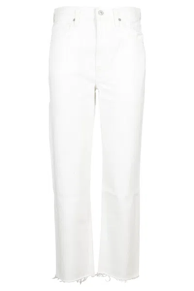 Citizens Of Humanity Womens Lucent Daphne Straight-leg High-rise Stretch-organic Denim Jeans In White