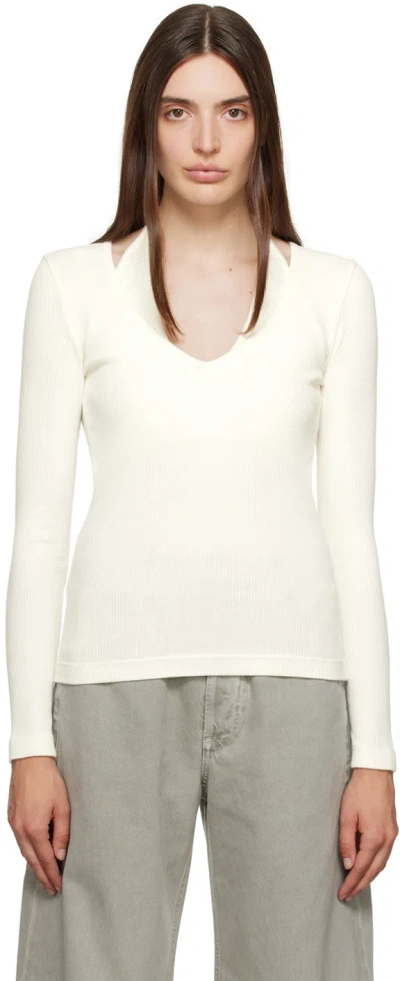 Citizens Of Humanity White Livi Long Sleeve T-shirt In Pashmina