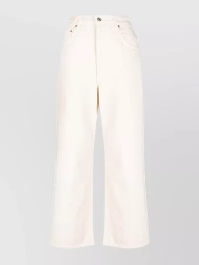 Citizens Of Humanity Wide-leg High Waist Cotton Jeans In White