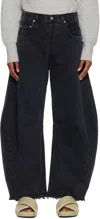 Citizen Of Humanity Wide-leg Cargo Jeans With Functional Pockets In Black