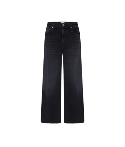 Citizens Of Humanity Lyra Wide Leg Crop Jeans In Black