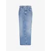 Citizen Of Humanity Circolo High-rise Woven-blend Maxi Skirt In Glisten (lt Indigo)