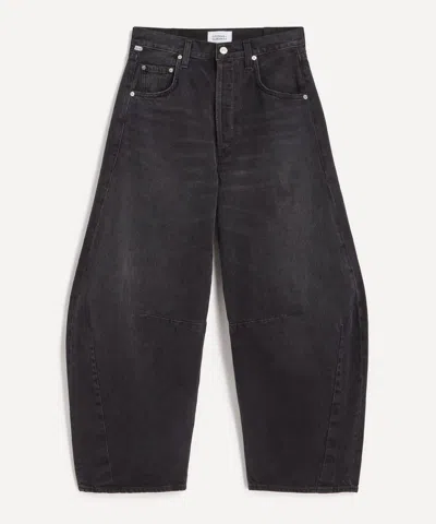 Citizen Of Humanity Horseshoe High-rise Barrel-leg Jeans In Black