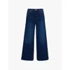 Shop Citizens Of Humanity Womens Lyra Wide-crop-leg High-rise Stretch-regenerative-denim Blend Jeans Lotus (dk Indigo)