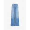 Citizen Of Humanity Womens Lyra Wide-leg Cropped Denim Jeans Bhodi (md Indigo)