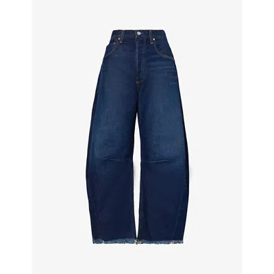 Citizens Of Humanity Horseshoe Wide-leg Mid-rise Jeans In Bravo (dk Ind)