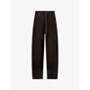 Citizen Of Humanity Womens Chocolate (md/dk Brown) Brynn Drawstring Wide-leg Linen Trousers