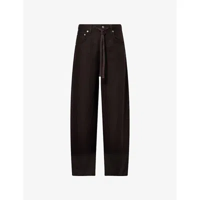 Citizen Of Humanity Womens Chocolate (md/dk Brown) Brynn Drawstring Wide-leg Linen Trousers