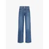 Citizen Of Humanity Womens Citizens Of Humanity Annina Brand-patch Wide-leg High-rise Woven-blend Jeans In Westwood (dk Indigo)