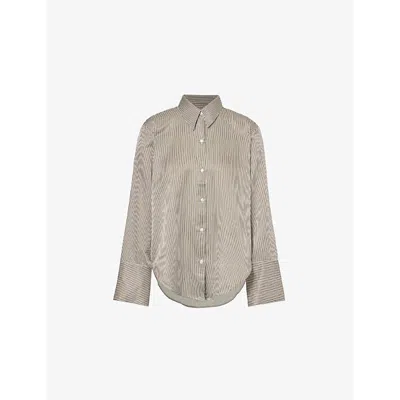 Citizens Of Humanity Womens  Camilia Striped-print Long-sleeves Cotton And Silk-blend Shirt In Venetian Stripe