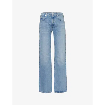 Citizens Of Humanity Womens  Genova Brand-patch Low-rise Boot-leg Denim Jeans In Clairo (md Indigo)
