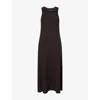 Citizen Of Humanity Womens Chocolate (md/dk Brown) Isabel Scoop-neck Stretch-jersey Midi Dress Xs In Black