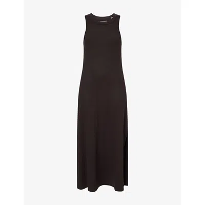 Citizens Of Humanity Womens Chocolate (md/dk Brown) Isabel Scoop-neck Stretch-jersey Midi Dress Xs In Black