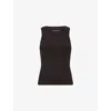 Citizens Of Humanity Womens Chocolate (md/dk Brown) Isabel Sleeveless Organic-cotton Blend Top In Black