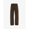 Citizens Of Humanity Marcelle Low Rise Barrel Corduroy Cargo Pants In Costes (md/dk Green)