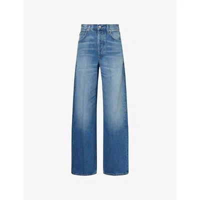 Citizens Of Humanity Womens Chaya  X Argent Ayla Baggy Wide-leg High-rise Denim Jeans
