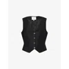 Citizen Of Humanity Womens Black Linen Citizens Of Humanity X Argent V-neck Woven Waistcoat