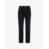 Citizen Of Humanity Black Emery Relaxed Cropped Jeans In Peppercorn (dk Black