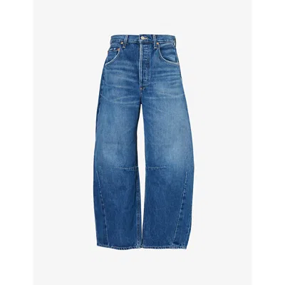 Citizens Of Humanity Womens  Horseshoe Exaggerated Barrel-leg Organic-cotton Jeans In Claremont (md Indigo)
