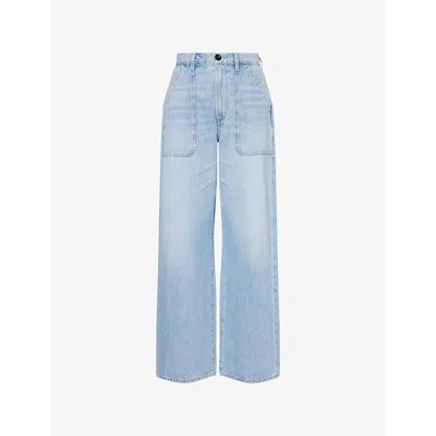Citizens Of Humanity Womens Cloud Nine (md Indigo) Ayla Wide-leg Baggy-fit Cargo-pocket Denim Jeans