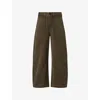 Citizens Of Humanity Womens Ayla Cargo Crop-leg Cotton Trousers Dark Olive (dk Green)
