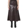 Citizen Of Humanity Cassia Leather Skirt In Chocolate Dark Brown In Gold