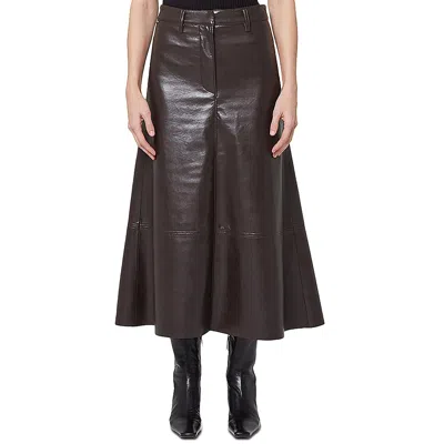Citizen Of Humanity Cassia Leather Skirt In Chocolate Dark Brown