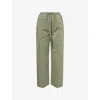 Citizens Of Humanity Womens  Ayla Drawstring Cotton-blend Trousers In Nova (lt Green)