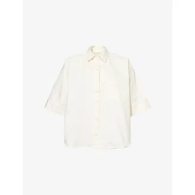 Citizen Of Humanity Womens Citizens Of Humanity Claire Origami Oversized-fit Cotton Shirt In Pashmina (off White)