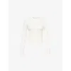 Citizen Of Humanity Pilar Cropped Waffle-knit Cotton T-shirt In White