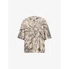 Citizen Of Humanity Womens Spiral Tie Dye Cape Printed Cotton-jersey T-shirt Xs In Brown