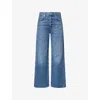 CITIZENS OF HUMANITY WOMENS SUNLAND (MD INDIGO) ANNINA WIDE-LEG MID-RISE DENIM JEANS