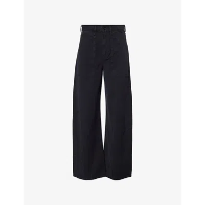 Citizens Of Humanity Womens Washed Black Ayla Cargo Cotton Trousers