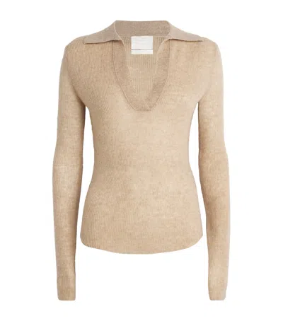 Citizens Of Humanity Wool-cashmere Simone Polo Sweater In Brown