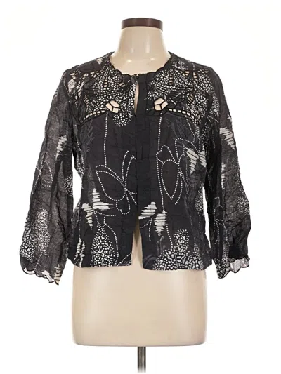 Pre-owned Citrine 3/4 Sleeve Blouse In Black
