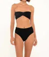 Citrine Lottie Strapless Bikini Top In Black In Animal Print