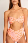 Citrine Georgette Bottom In Orange Floral In Multi
