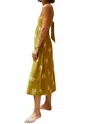 Citrine Posey Dress In Olive Palms In Green